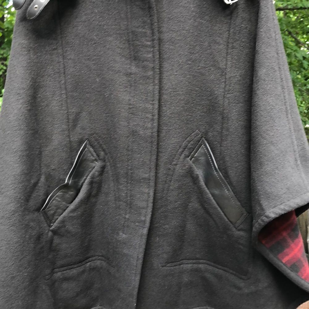 COACH CAPE w/DETACHABLE HOOD Wm Sz XS/S, RN 132154, Black Oversized NEW - Picture 3 of 16